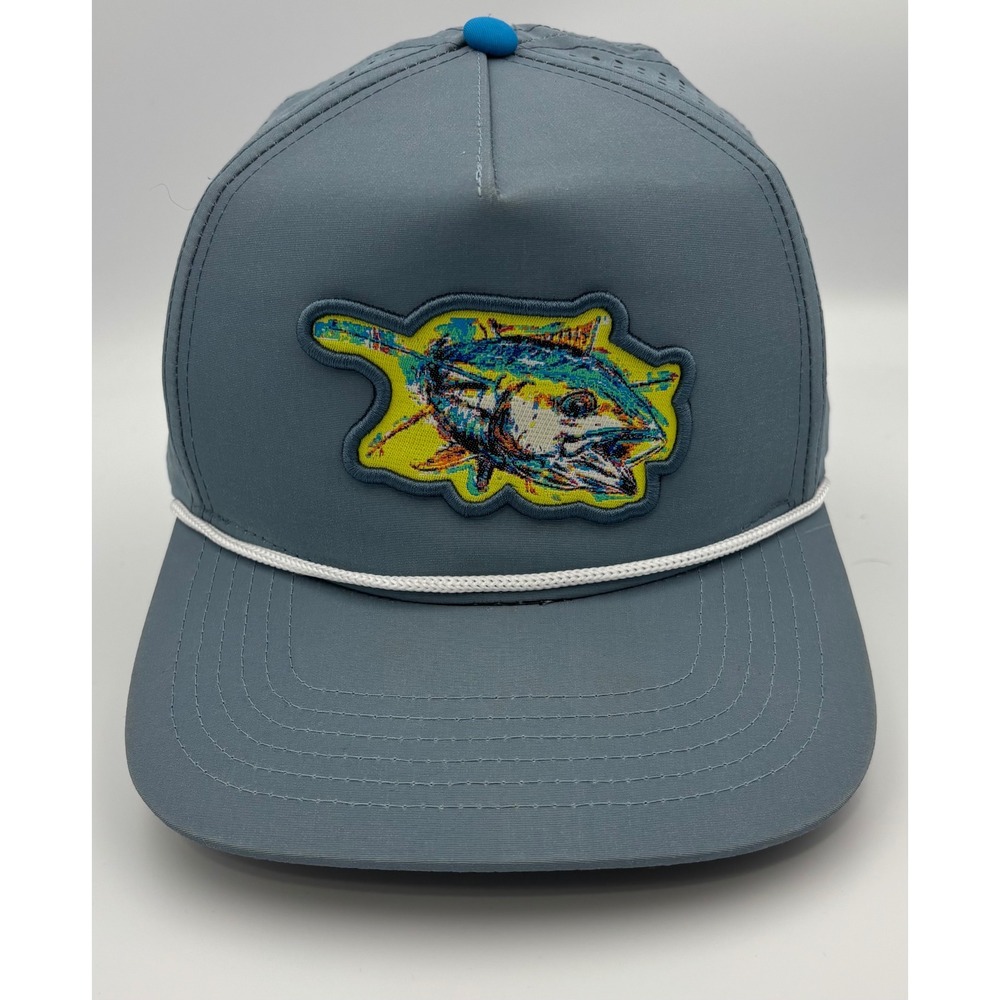 Staunch Outfitters Mens OSFM Snapback Hat Gray Danforth Tuna Fishing Rope Cap